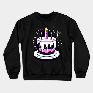 Birthday Cake Illustration Crewneck Sweatshirt